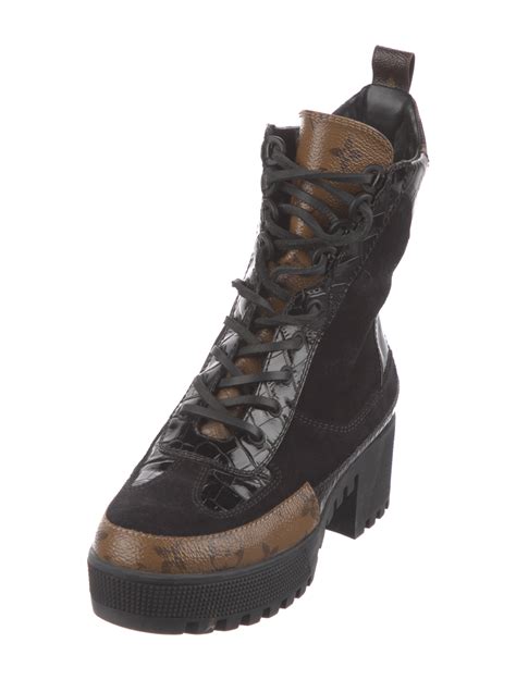 louis vuitton combat boots womens|Louis Vuitton suede boots.